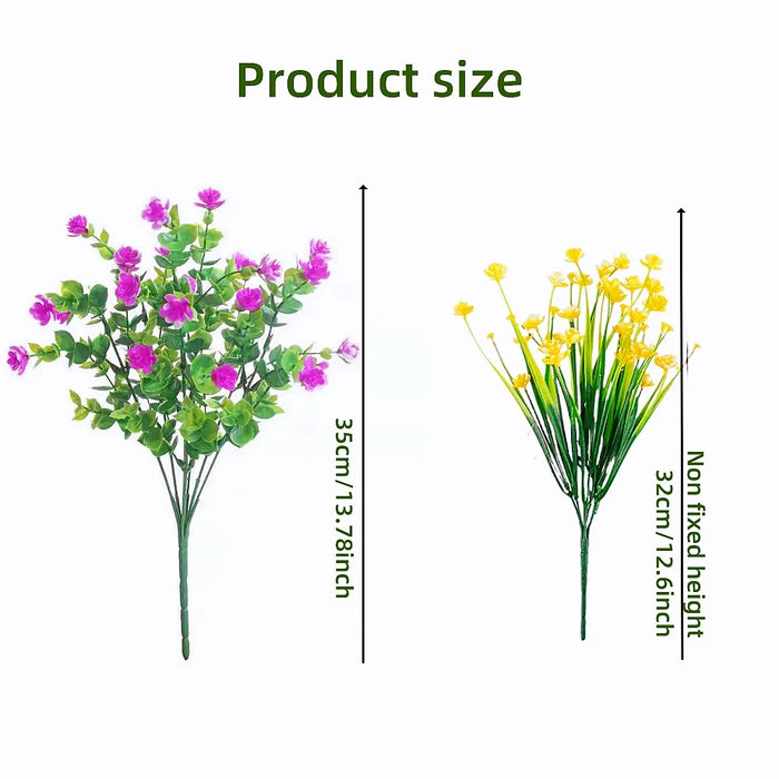 12/18/30/36 Pcs Artificial Flowers – UV Resistant, Multicolored Fake Flowers & Shrubs for Outdoor Window, Porch & Garden Décor
