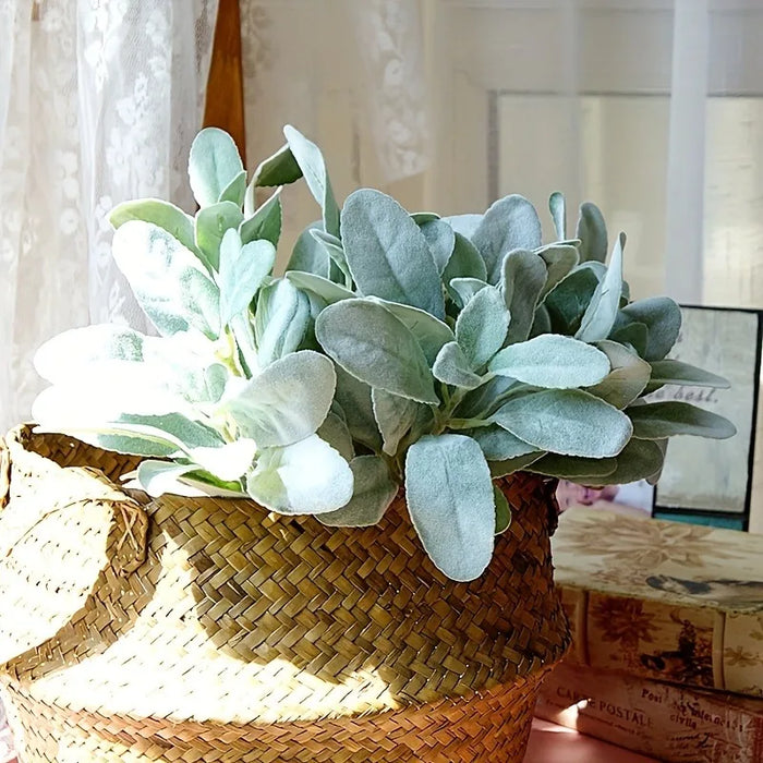 Artificial Sheep Ear Leaves – Realistic Faux Plant for Home Decoration, Wedding Arrangements, and Dining Table Decor (1/3/5 Pcs)