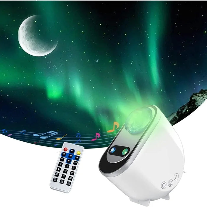 Aurora Borealis Galaxy Projector Night Light – LED Starry Sky Moon Lamp with Remote Control for Bedroom, Home Decor, and Gifts