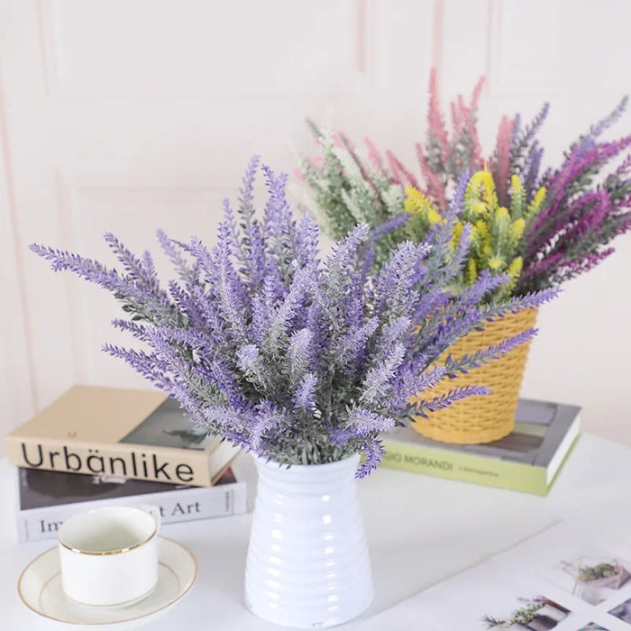 Artificial Provence Lavender Flowers – Plastic Lavender Plants for Wedding, Home, and Garden Decoration, DIY Table Centerpiece