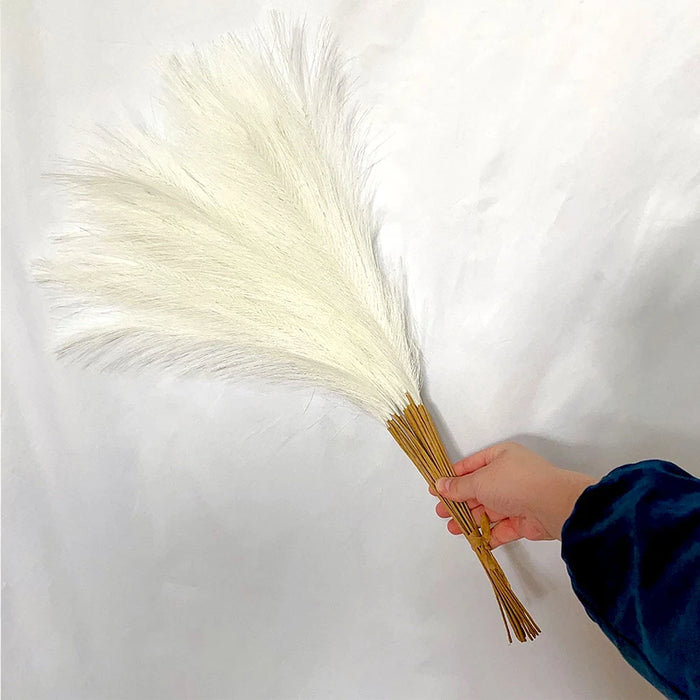 10pcs Artificial Pampas Grass – Blue Fake Reed Flowers for Wedding, Home, Party, and Vase Decoration