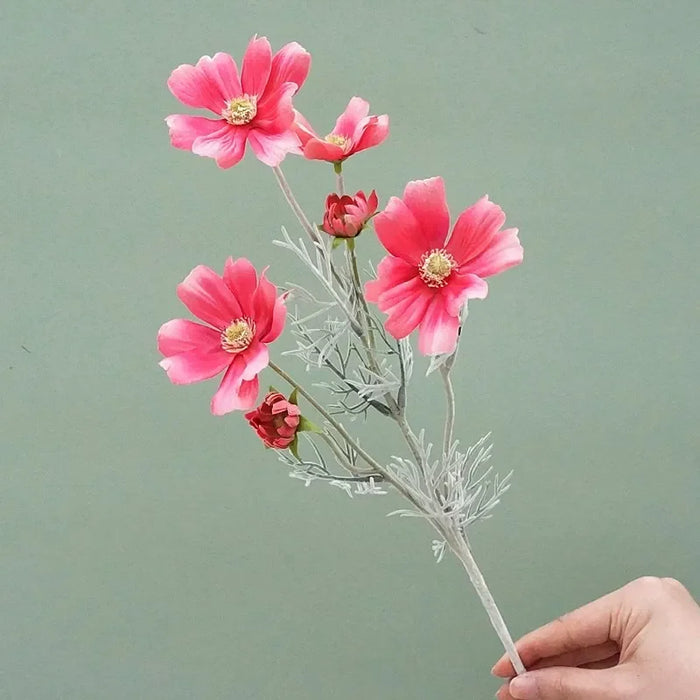 6-Head Artificial Cosmos Flowers – Silk Floral Home Decor for Living Room, Weddings, and Special Events
