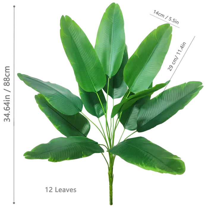 65-125cm Large Artificial Tropical Palm Tree – Real Touch Fake Banana Plant with 24 Leaves for Home, Garden, and Outdoor Decor