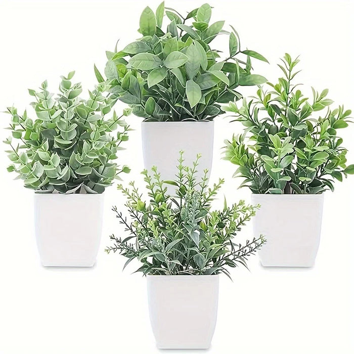 4pcs Artificial Bonsai Potted Plants – Realistic Greenery for Home, Living Room, Bedroom, and Bathroom Décor
