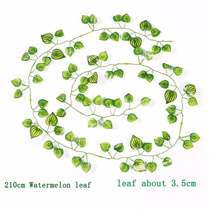 72pcs Artificial Green Ivy Garland – 2.1m Hanging Vine Silk Leaves for Home, Garden, Wedding, and Party Decoration