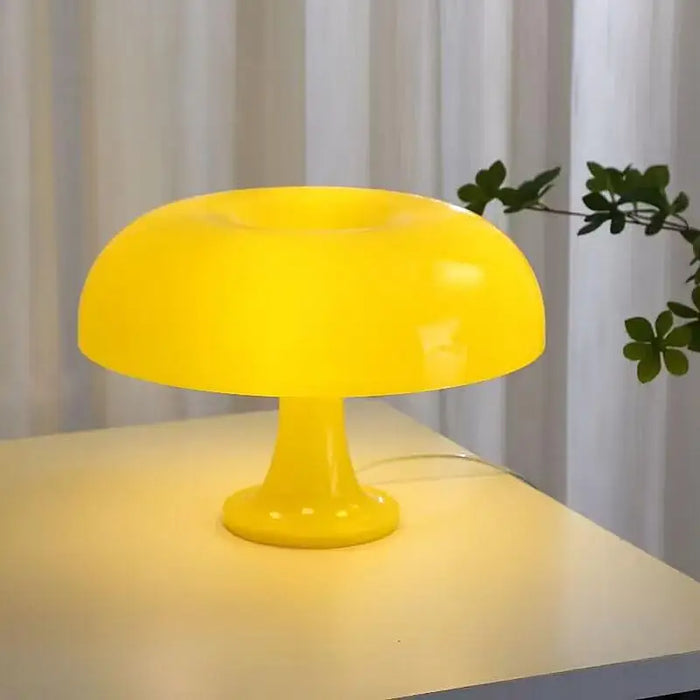 Modern LED Mushroom Table Lamp – Creative Minimalist Design for Hotel, Bedroom, Living Room, and Desk Lighting, Dimmable Touch Sensor, Ivory