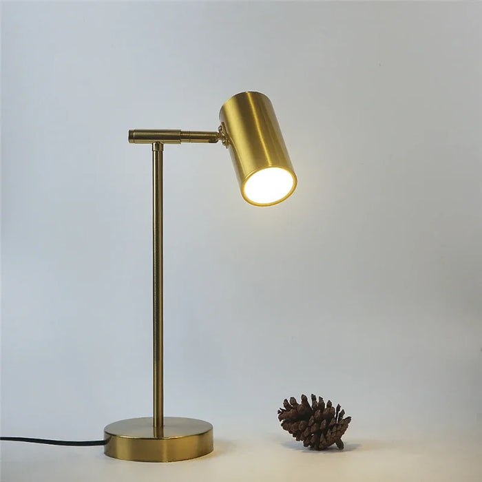 Modern Golden Table Lamp – Eye-Friendly LED Reading Light for Study, Bedroom, and Living Room Decor