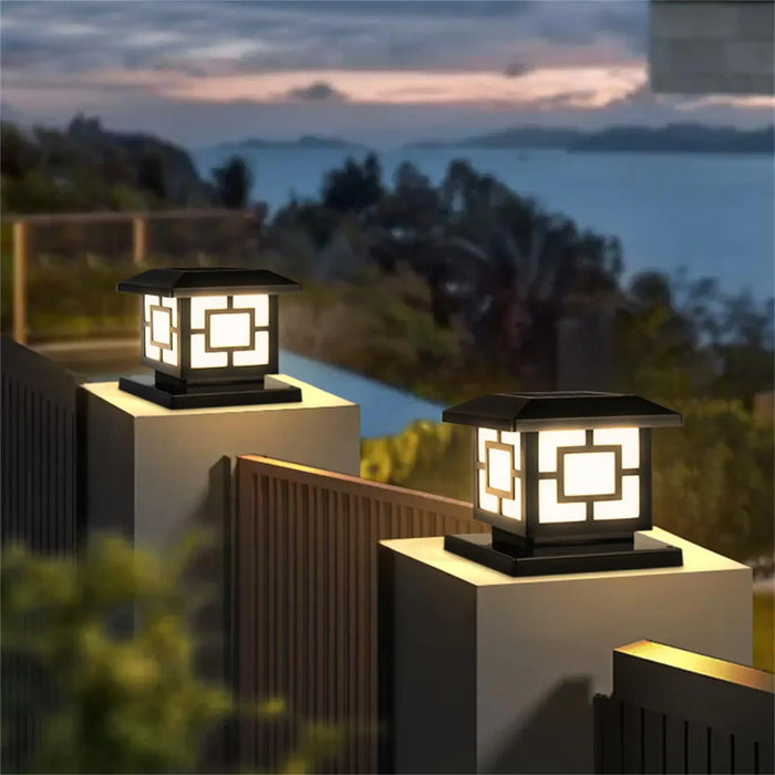 Timed LED Solar Outdoor Pillar Light – Waterproof, Remote Control, 4 Color Modes for Garden, Pathway, and Yard Décor – IP44 Solar Powered LED Lamp