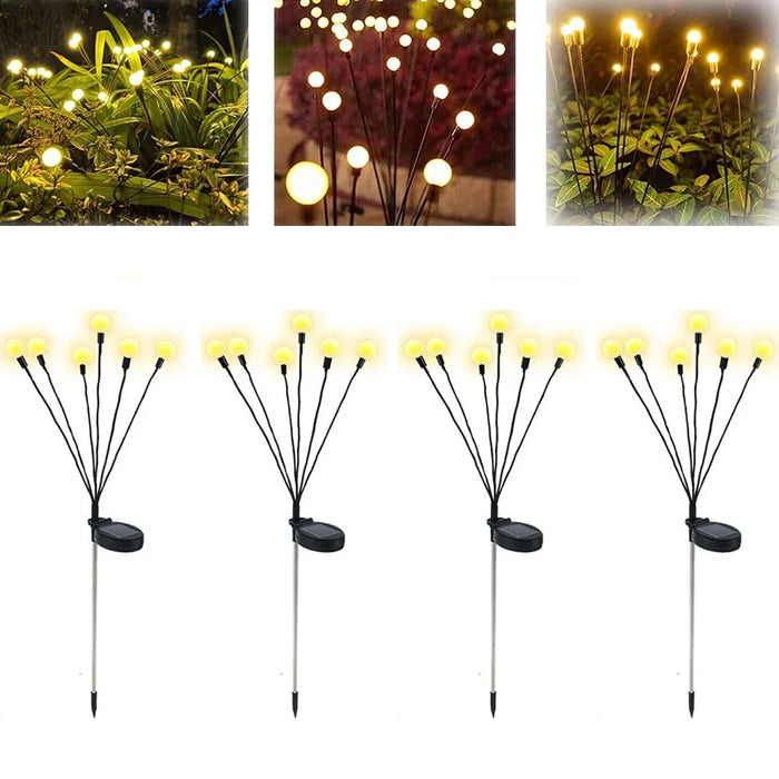 8/10 LED Solar Firefly Lights – Outdoor Garden Decoration, Waterproof Landscape Lights for Lawn, Balcony, and Country House