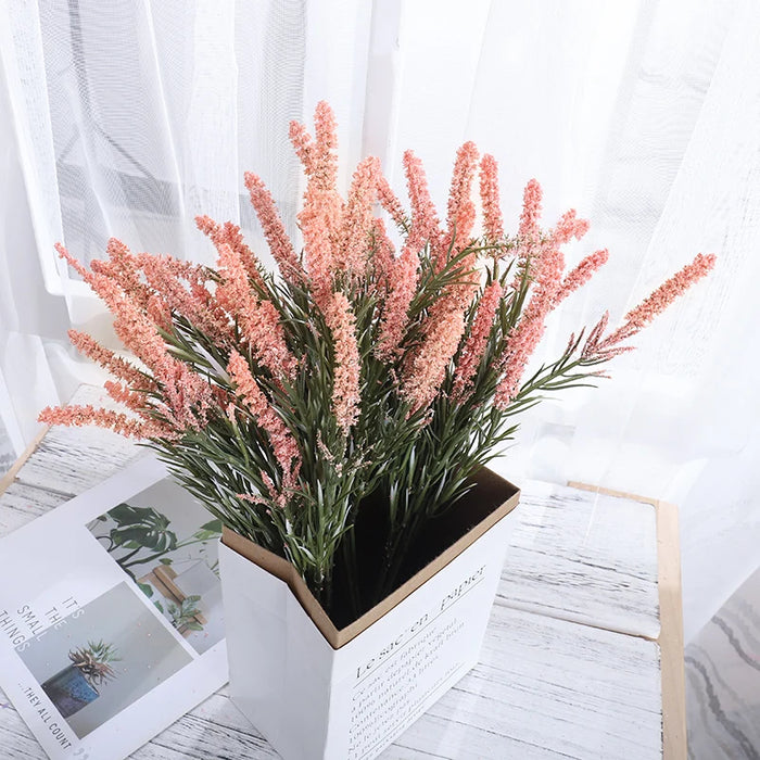 Foam Artificial Lavender Flowers Bouquet – Fake Lavender Plants for Wedding, Home, Office, Indoor & Outdoor Decoration, Table Arrangements