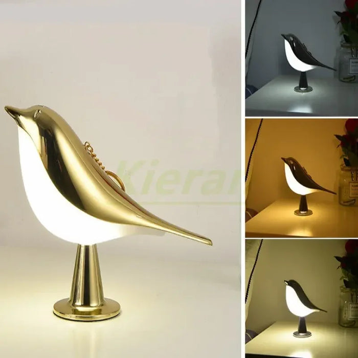 Modern LED Bird Desk Lamp – Touch Control, 6-10W LED Light for Bedroom, Study, and Living Room – Stylish Magpie Design for Home Decor