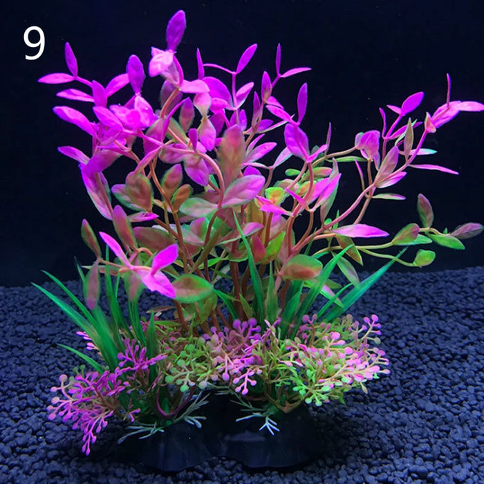 Artificial Aquarium Decor Plants – Plastic Water Grass Ornament, 14cm Tall Aquatic Plant for Fish Tank Decoration, 12 Color Options