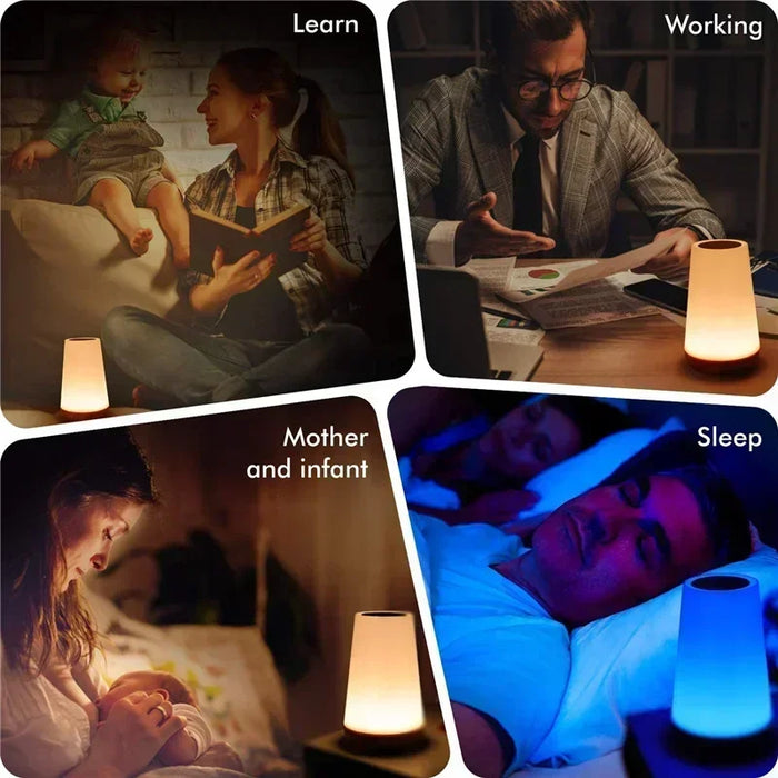 13-Color Changing Night Light – RGB Remote Control Touch Dimmable USB Rechargeable Table Bedside Lamp for Atmosphere Lighting