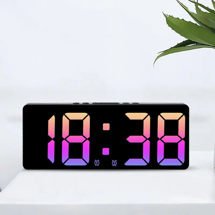 Voice Control Digital Alarm Clock with Temperature Display – Snooze, Night Mode, Dual Alarms, 12/24H LED Clock with Anti-Disturb Feature