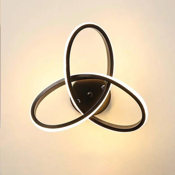 Modern LED Wall Lamp – Trefoil Black & White Ceiling Light for Bedroom, Living Room, Corridor, and Study with Remote Control and Dimmable Options