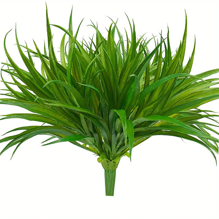 10PCS Simulated Chlorophytum Artificial Plants – Faux Boston Fern Bushes with Plastic Leaves for Outdoor Garden Decoration