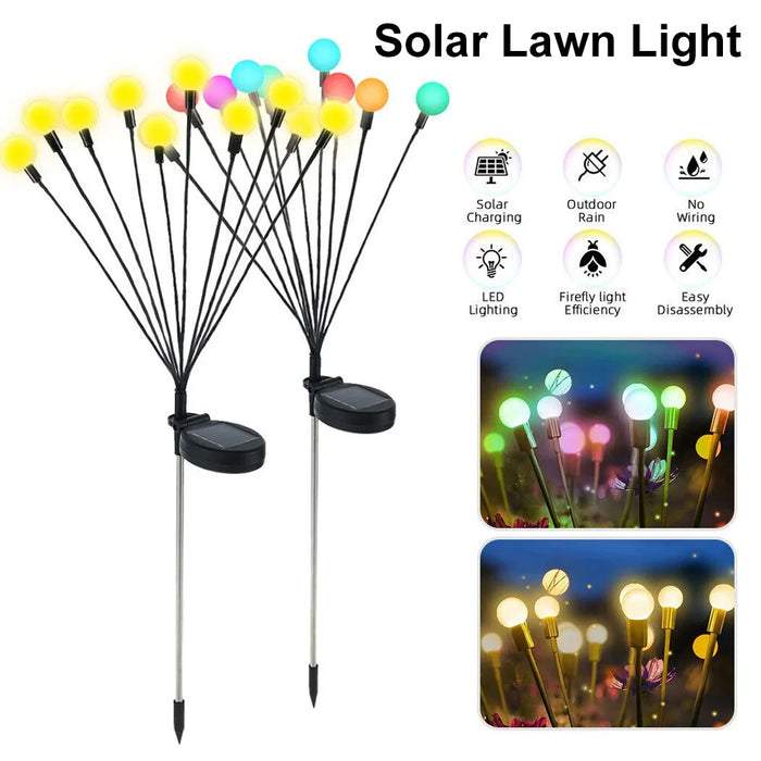 8/10 LED Solar Firefly Lights – Outdoor Garden Decoration, Waterproof Landscape Lights for Lawn, Balcony, and Country House