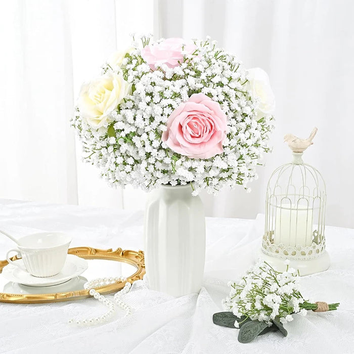 90 Heads Artificial Gypsophila Flowers – 61cm Plastic Floral Branch for DIY Wedding, Party, and Home Decorations