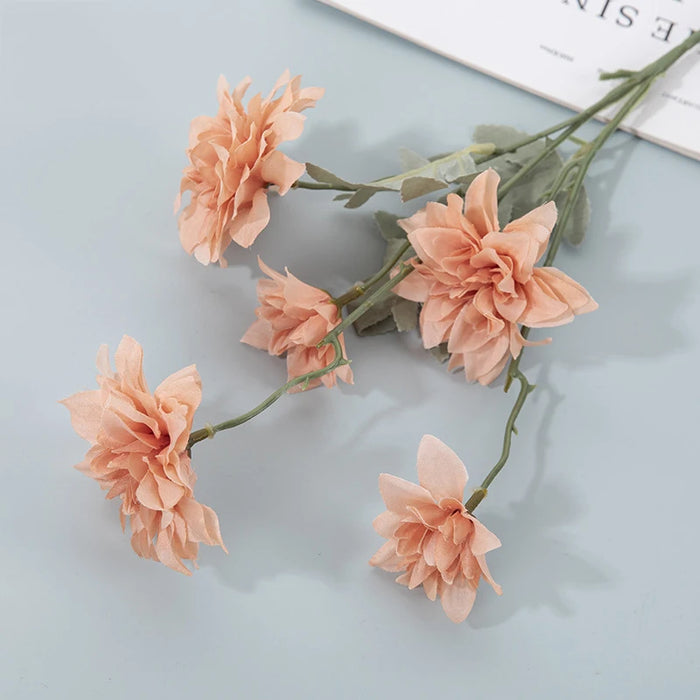 5-Head Artificial Dahlia Flowers – Silk Chrysanthemum for DIY Floral Arrangements, Wedding, Party, Home Decor