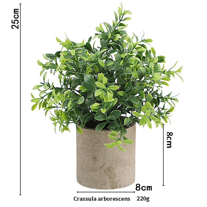 Artificial Eucalyptus Plant in Pot – Small Fake Bonsai for Home, Office, and Restaurant Desk Decoration