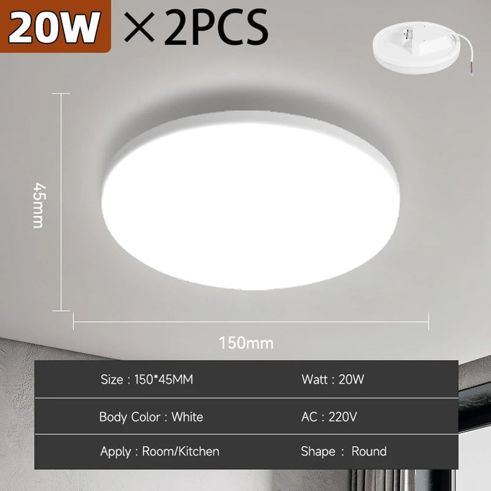 Modern LED Ceiling Lamp – 18W/30W/40W/72W Round Ceiling Light for Living Room, Bedroom, Kitchen, and Bathroom