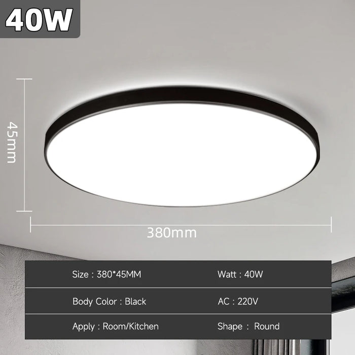 Modern LED Ceiling Lamp – 18W/30W/40W/72W Round Ceiling Light for Living Room, Bedroom, Kitchen, and Bathroom