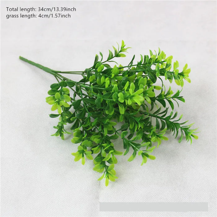 7 Branches Artificial Persian Grass – Faux Plastic Fern for Garden, Home, Vase, and Wedding Décor
