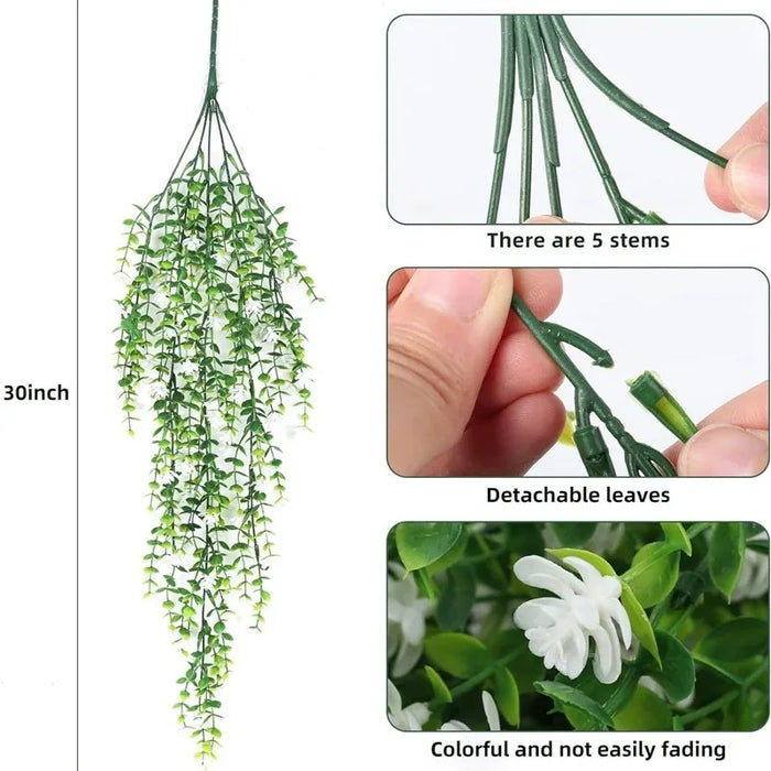 76CM Artificial Ivy Hanging Vine – Fake Eucalyptus Plant for Home, Garden, Wedding, and Outdoor Decoration