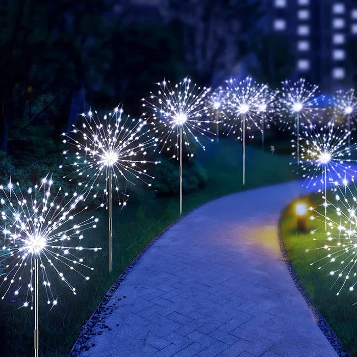 LED Solar Firework Lights – Waterproof Outdoor Garden Decoration Fairy Lights for Lawn, Patio, and Landscape, IP68 Protection