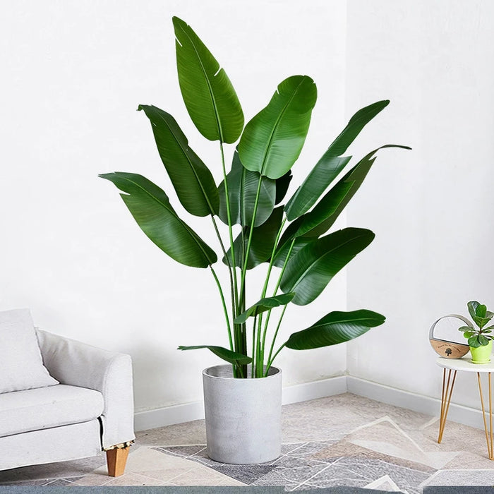 Large Decorative Artificial Palm Tree – Faux Tropical Banana Leaves for Home, Office, and Garden Decor (1pc)