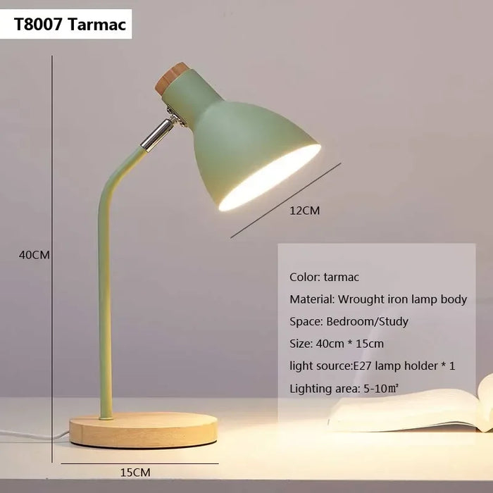 Wooden Creative Table Lamp – Nordic Flex Desk Light, LED E27, Eye Protection Reading Lamp for Bedroom, Living Room & Home Decor