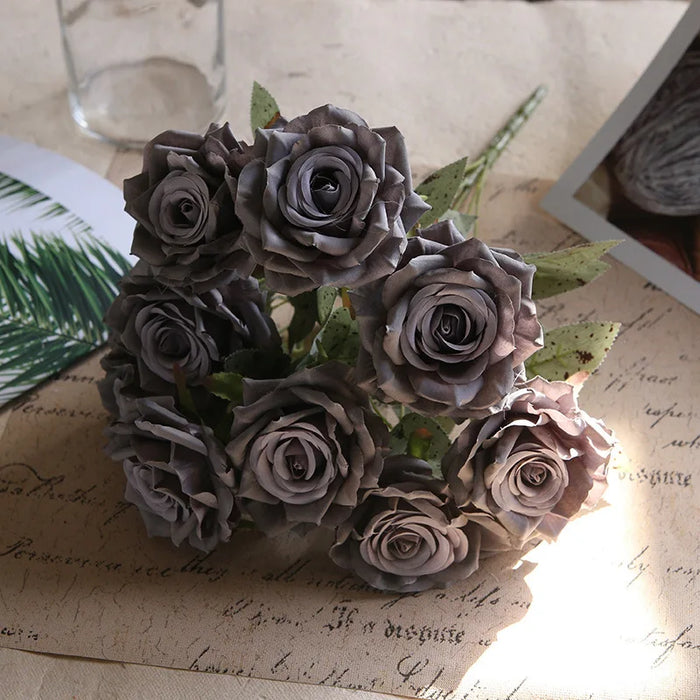 Silk Pink Rose Bouquet – Artificial Flowers for Wedding, Home, Living Room, and Bedroom Decoration