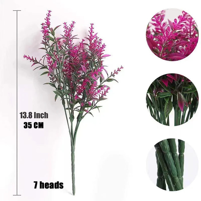 Provence Lavender Artificial Flowers – UV-Resistant Plastic Lavender Plants for Wedding, Home, Garden, and Table Decoration (Set of 2)