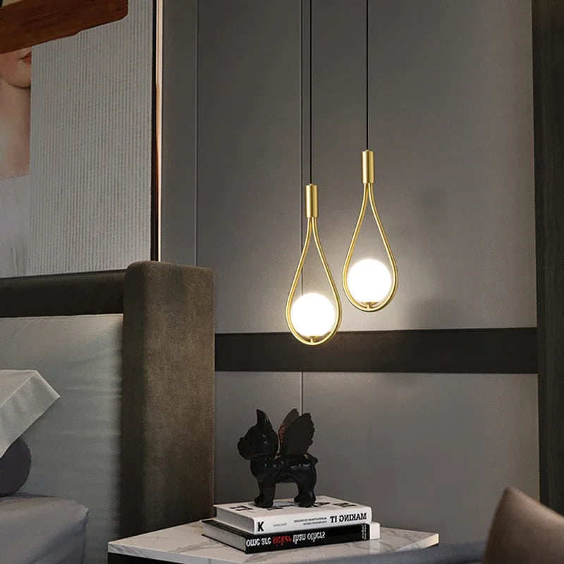 Geborstelde koperen hanglampen