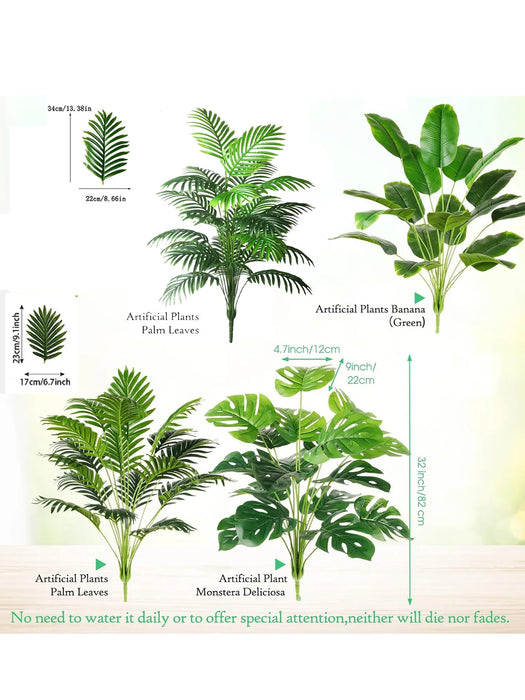 Large Artificial Areca Palm Tree in Pot – Faux Tropical Plant for Home, Office, and Floor Decoration (1pc)