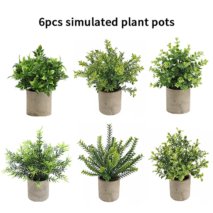 Artificial Eucalyptus Plant in Pot – Small Fake Bonsai for Home, Office, and Restaurant Desk Decoration