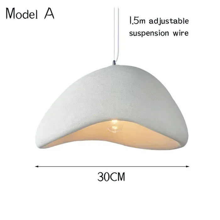 Nordic Wabi Sabi E27 LED Pendant Light – Modern Hanging Lamp for Bedrooms, Cafes, Bars, and Dining Rooms