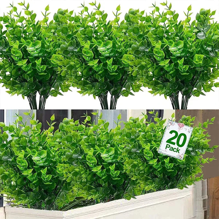 20 Bundles UV Resistant Outdoor Artificial Flowers – Faux Plastic Flowers for Home, Garden, and Wedding Décor