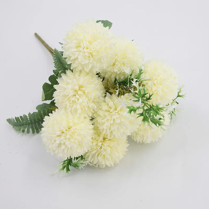 Large Artificial Chrysanthemum Flower Balls – 12 Forks, 8 Heads, 48cm Wedding & Home Décor, Faux Flowers Bouquet