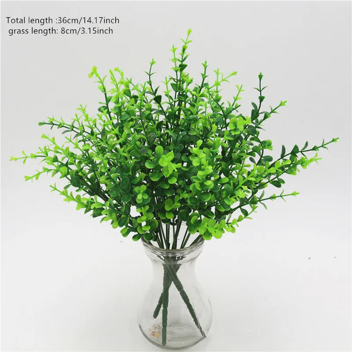 7 Branches Artificial Persian Grass – Faux Plastic Fern for Garden, Home, Vase, and Wedding Décor