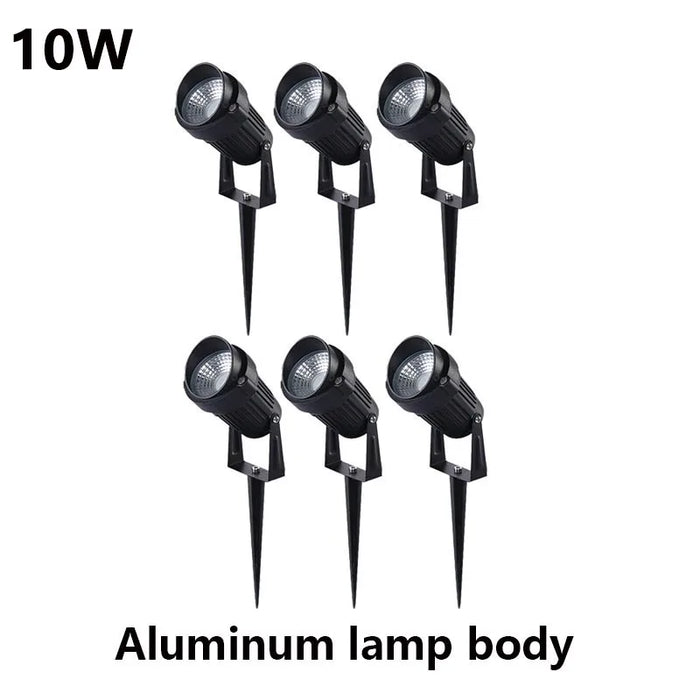 LED Garden Spike Lamp – 5W 10W 15W Outdoor Waterproof Lawn Spotlights for Pathways, Terrace, and Garden Decoration – AC220V/DC12V