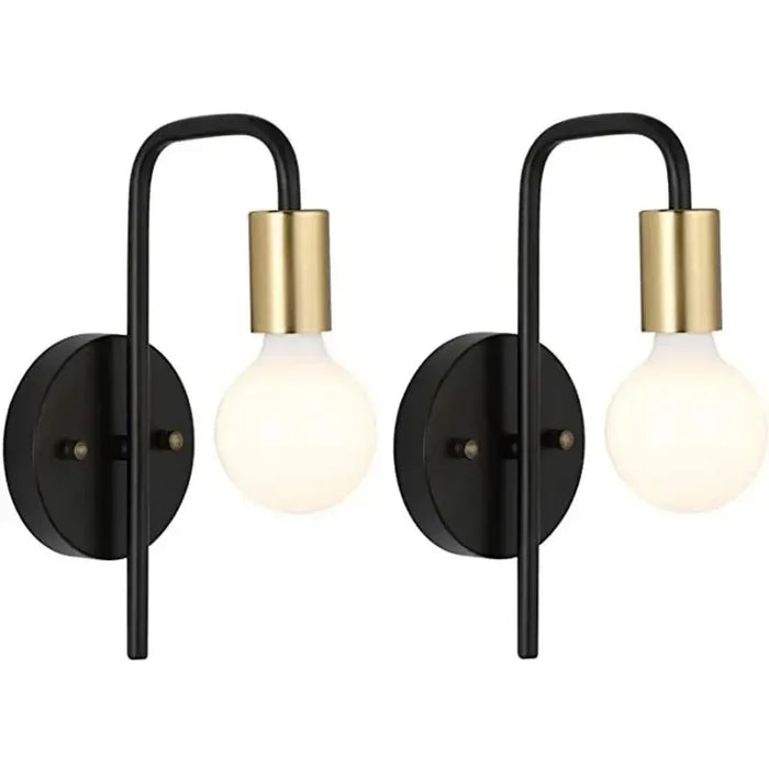 Nordic Simple Bedside Lamp – Creative Vintage Wall Lamp for Bedroom, Living Room, Corridor, and Hotel Spaces (E27, No Bulb Included)