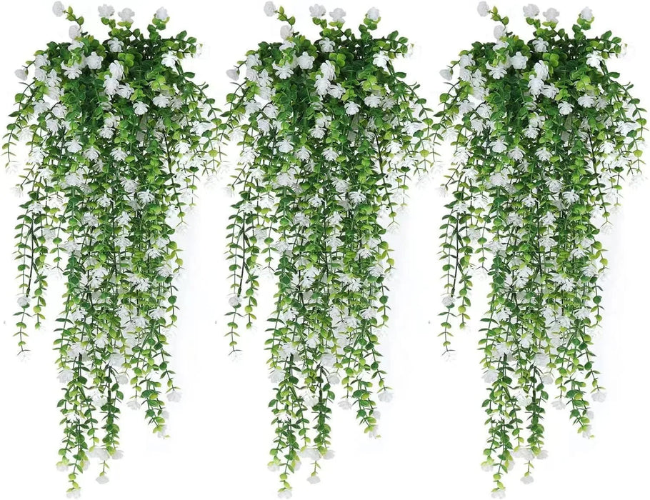 Artificial Eucalyptus Flower Garland – Realistic Faux Drooping Vine for Home, Wedding, and Garden Outdoor Wall Hanging Decoration