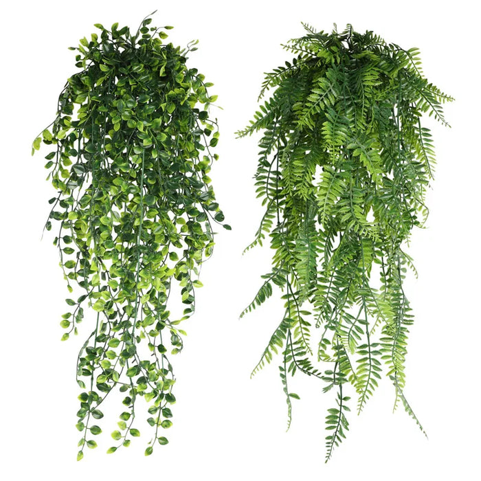 90cm Persian Fern Leaves Vines – Hanging Artificial Plant for Home, Room, Balcony, and Wedding Decoration