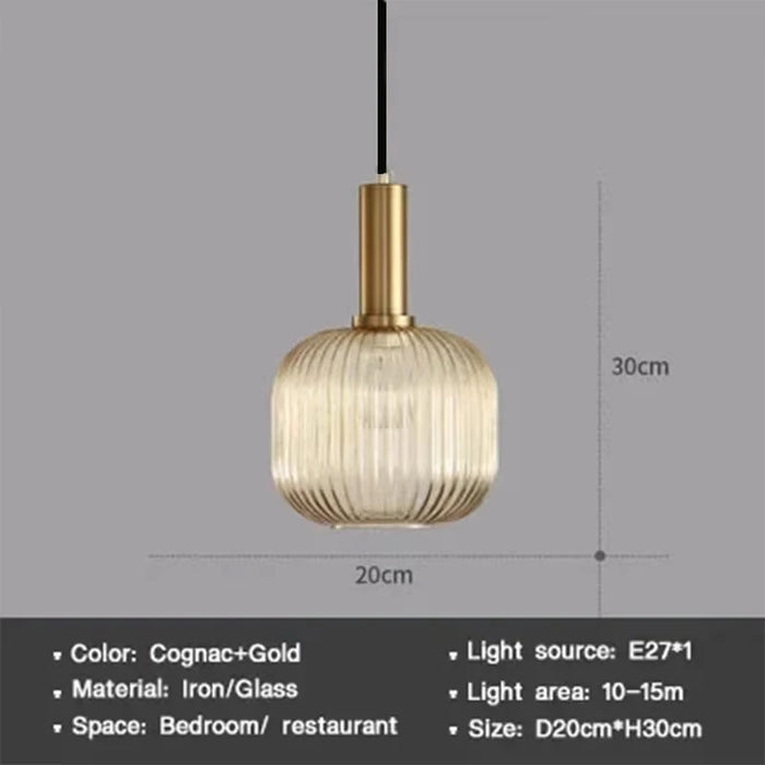 Modern Nordic Glass Pendant Light – Single Head LED Hanging Lamp for Dining Room, Bedroom, Cafe, and Study – White, Green, Cognac & More