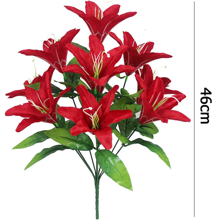 10 Heads Artificial Lily Flower Bouquet – Multicolor Faux Bridal Flowers for Weddings, Parties, and Home Decor – Perfect for Floral Arrangements