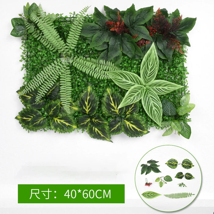60x40cm Artificial Green Wall Panel – Realistic Fake Plants for Home Garden Jungle Decor, Lawn Decoration & Outdoor Fence