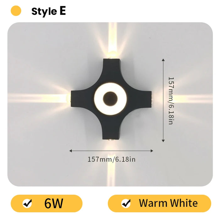 LED Outdoor Wall Lamp – IP66 Waterproof Modern Black Wall Light for Garden, Corridor, and Indoor Spaces (4W/6W/8W)