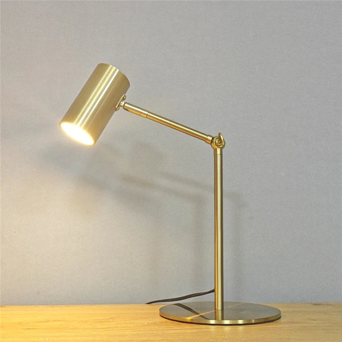 Modern Golden Table Lamp – Eye-Friendly LED Reading Light for Study, Bedroom, and Living Room Decor