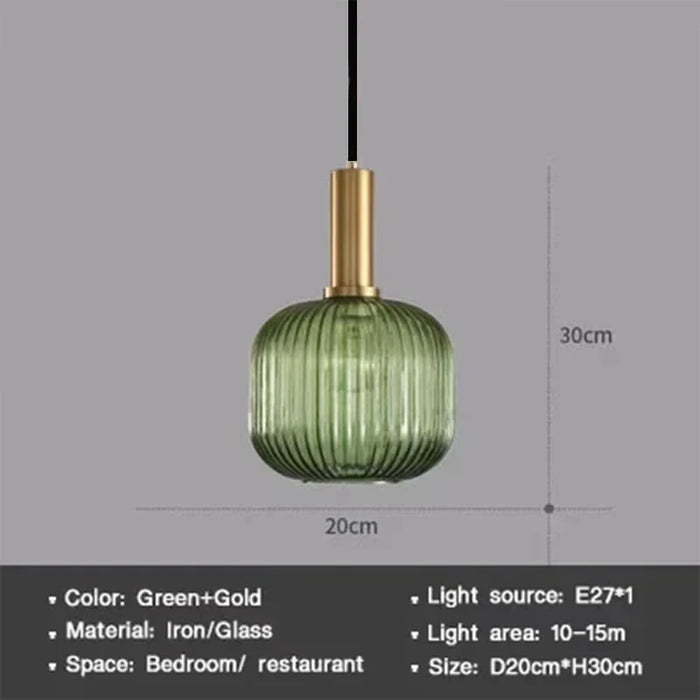 Modern Nordic Glass Pendant Light – Single Head LED Hanging Lamp for Dining Room, Bedroom, Cafe, and Study – White, Green, Cognac & More